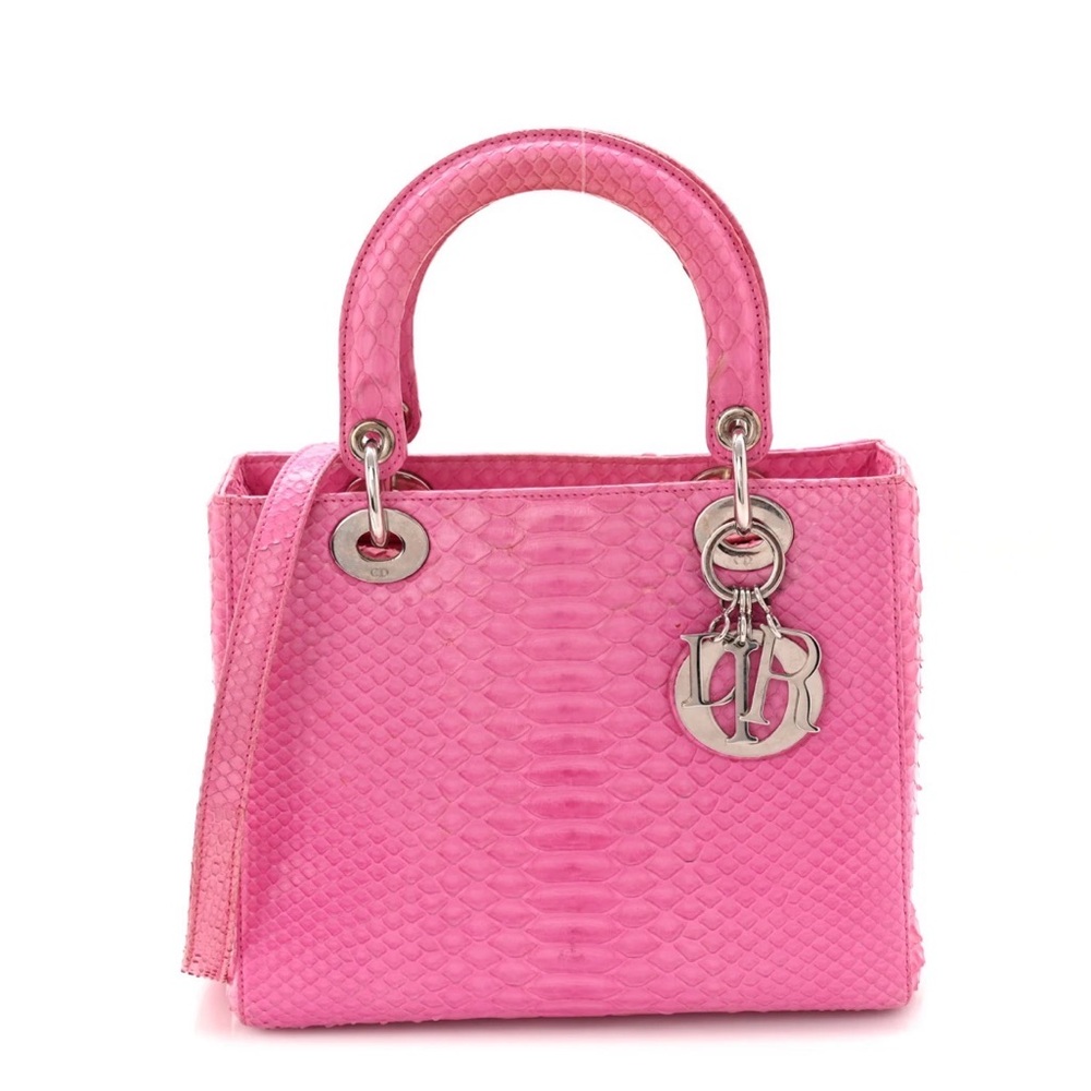 Sold Christian Dior Pink Snakeskin Lady Dior